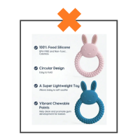 Siliconen bijtring konijn jeans blauw